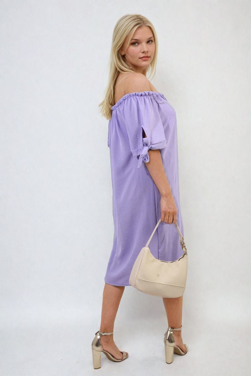 She Wears Glory™ Knot Cuff Off Shoulder Mini Dress