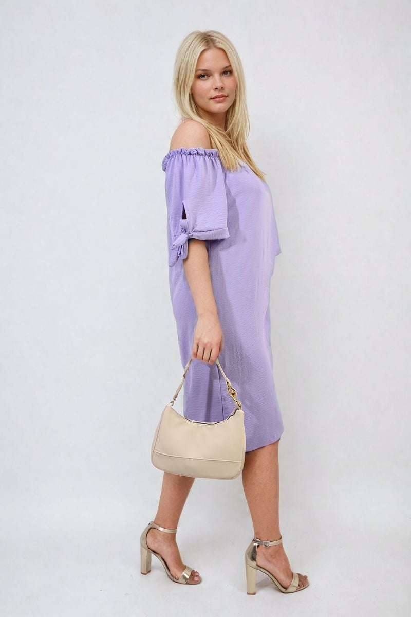 She Wears Glory™ Knot Cuff Off Shoulder Mini Dress