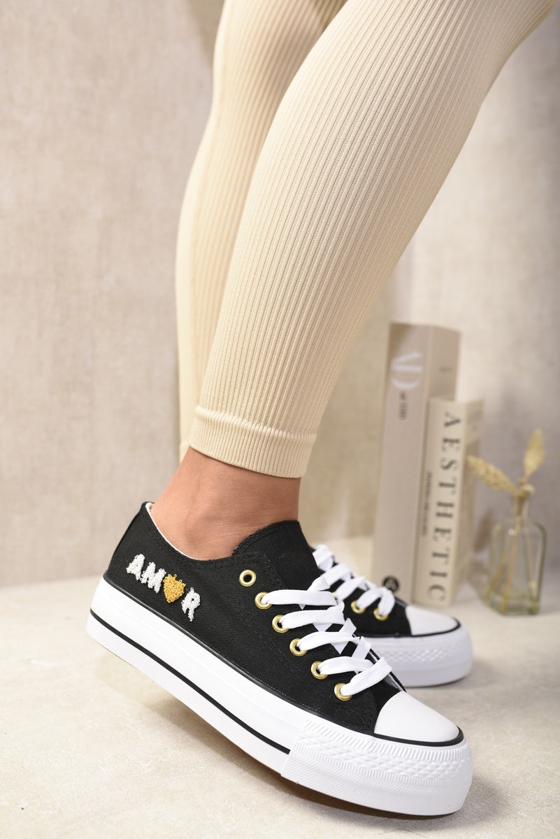 She Wears Glory™ Lace Up Amor Side Detail Chunky Trainers