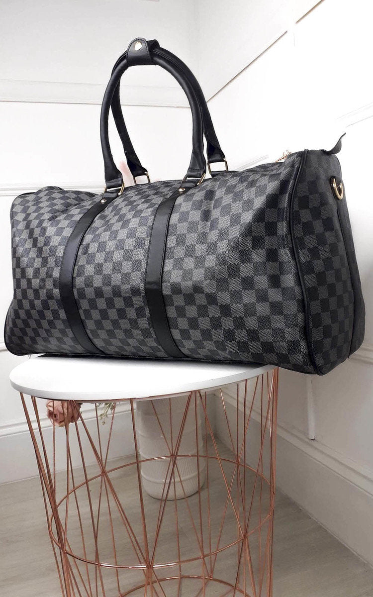 She Wears Glory™ Checked Print Overnight Bag
