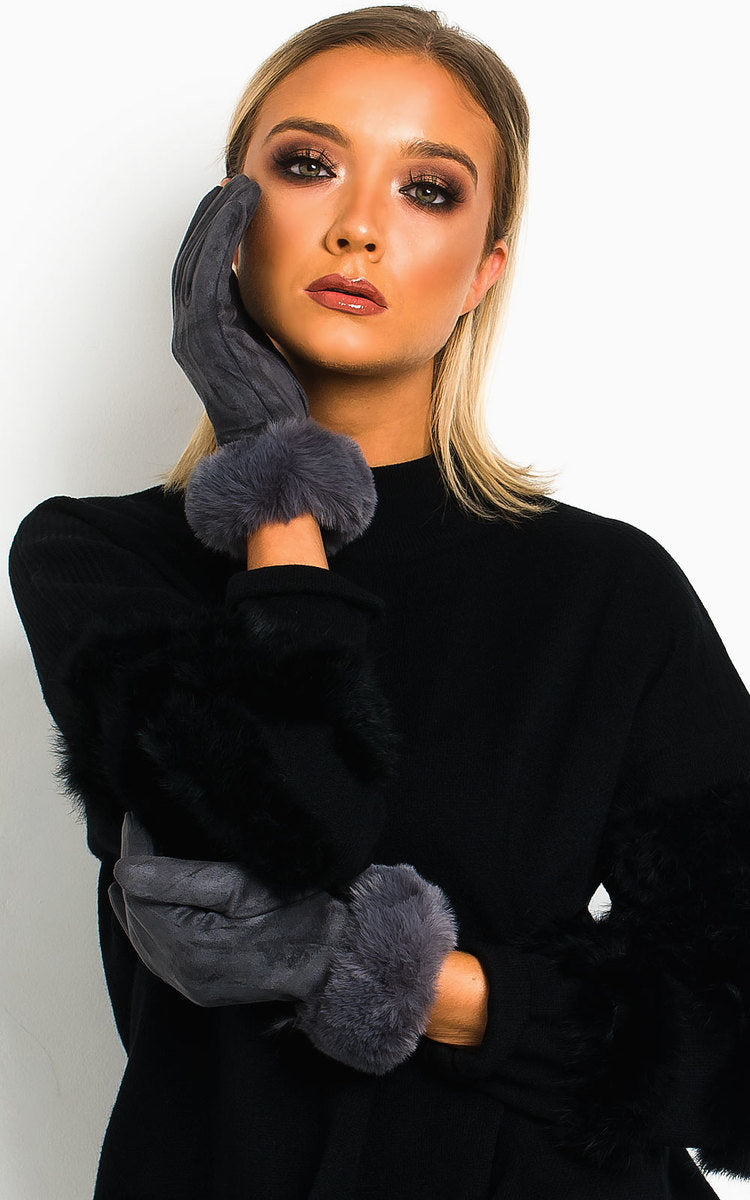 She Wears Glory™ Faux Suede Fluffy Gloves