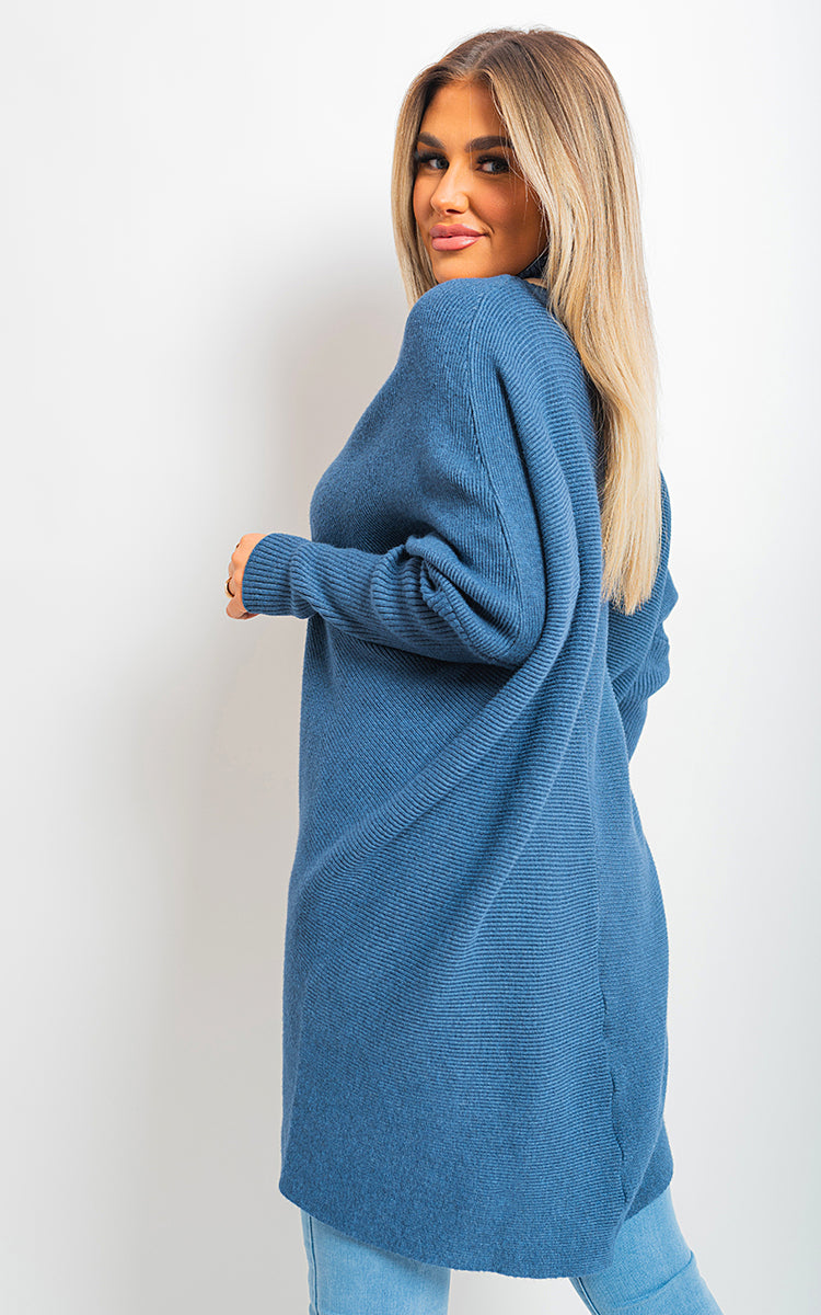 She Wears Glory™ Turtle Neck Longline Knitted Jumper
