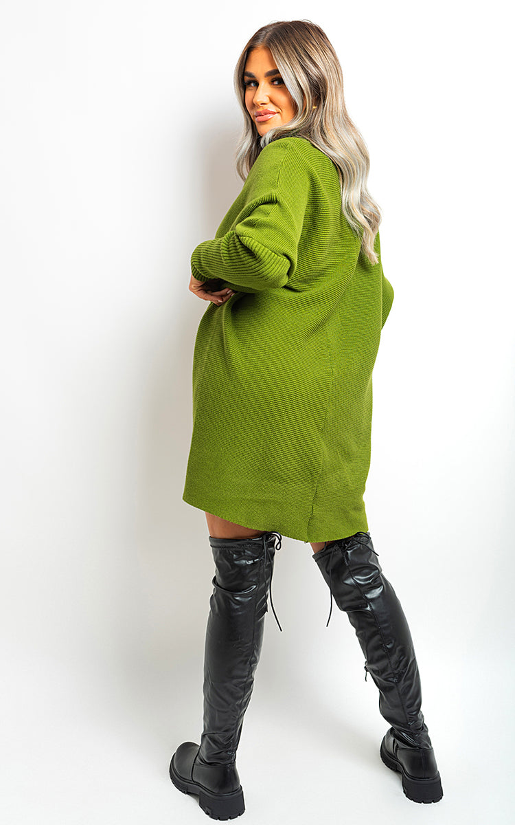 She Wears Glory™ Turtle Neck Longline Knitted Jumper