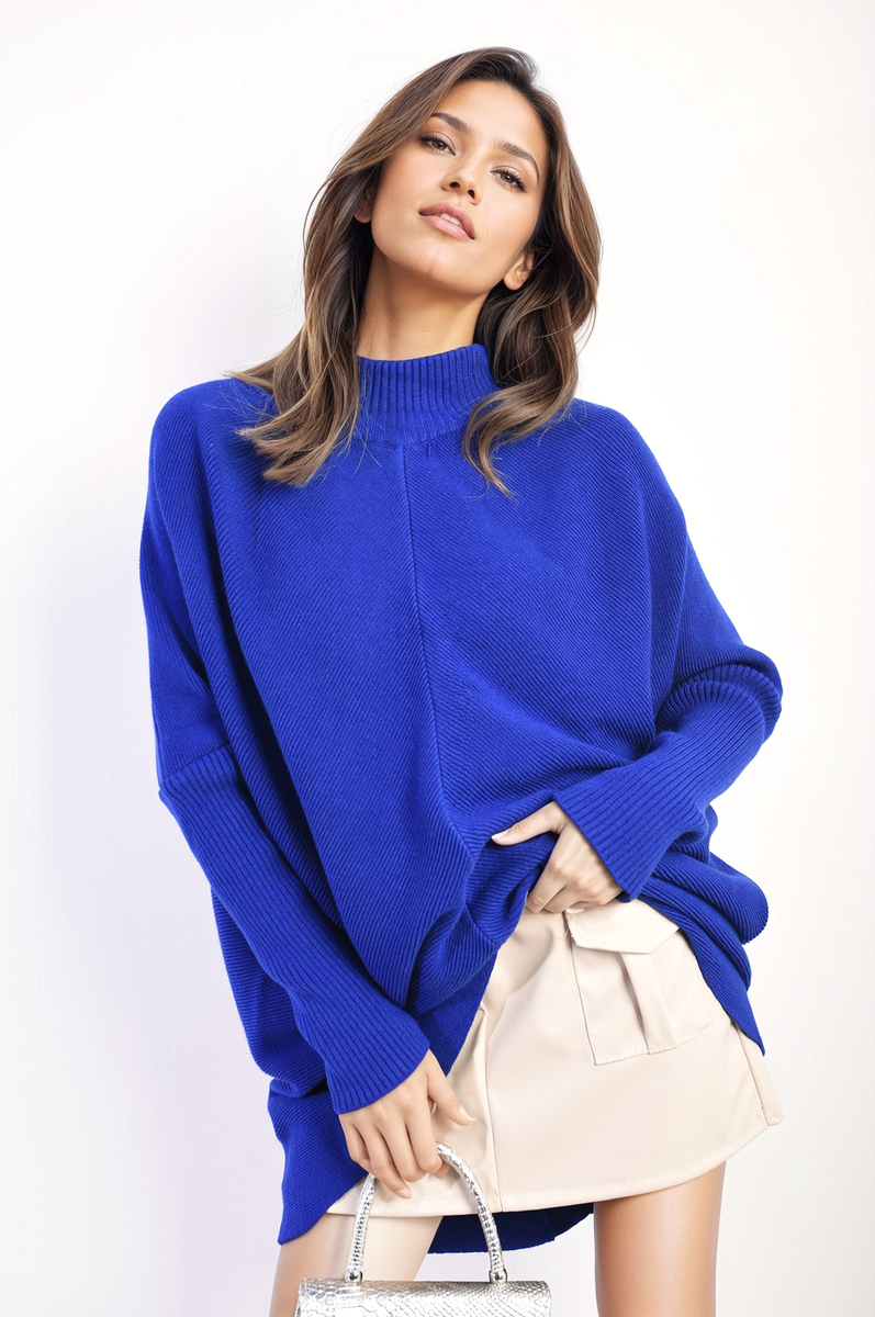 She Wears Glory™ Turtle Neck Longline Knitted Jumper