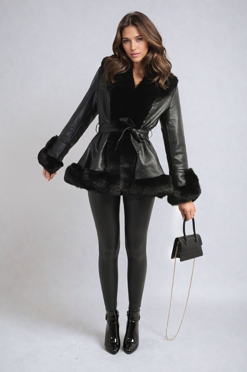 Faux Fur Trim Winter Jacket - She Wears Glory Beverly Hills