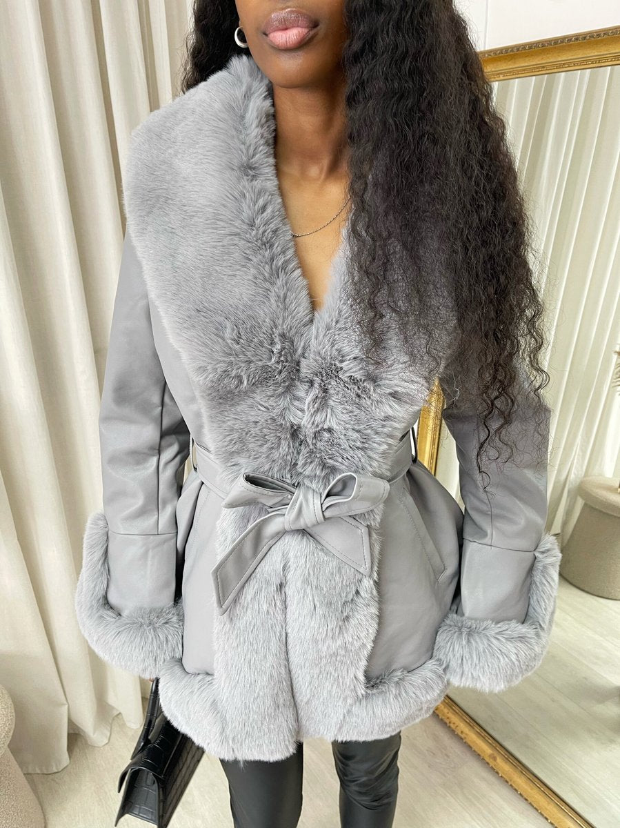 Faux Fur Trim Winter Jacket - She Wears Glory Beverly Hills