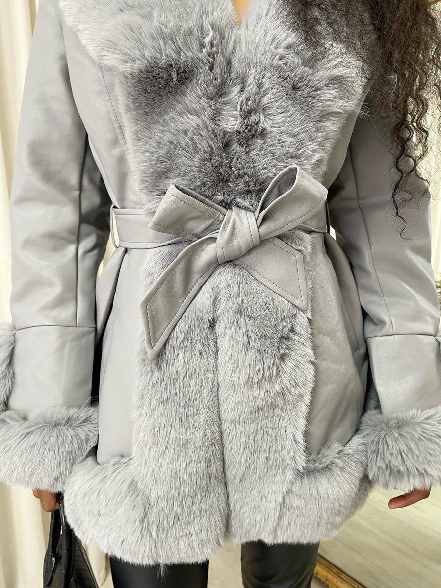 Faux Fur Trim Winter Jacket - She Wears Glory Beverly Hills
