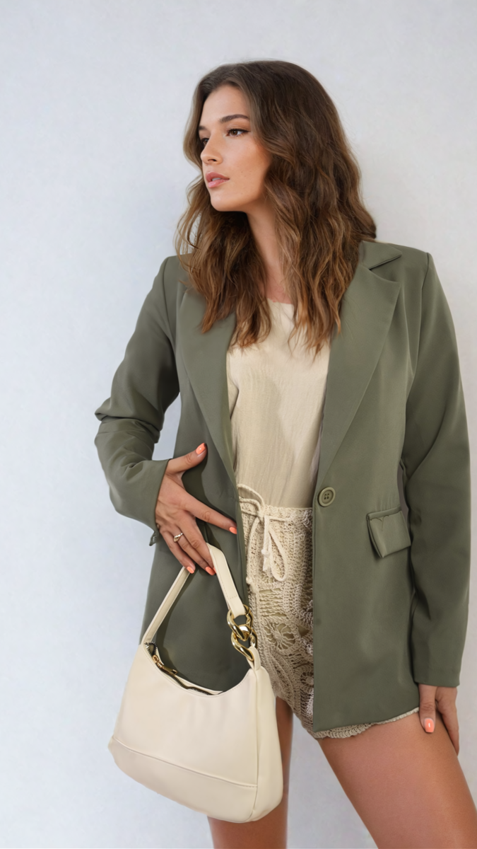 She Wears Glory™ Open Front Oversized Casual Blazer