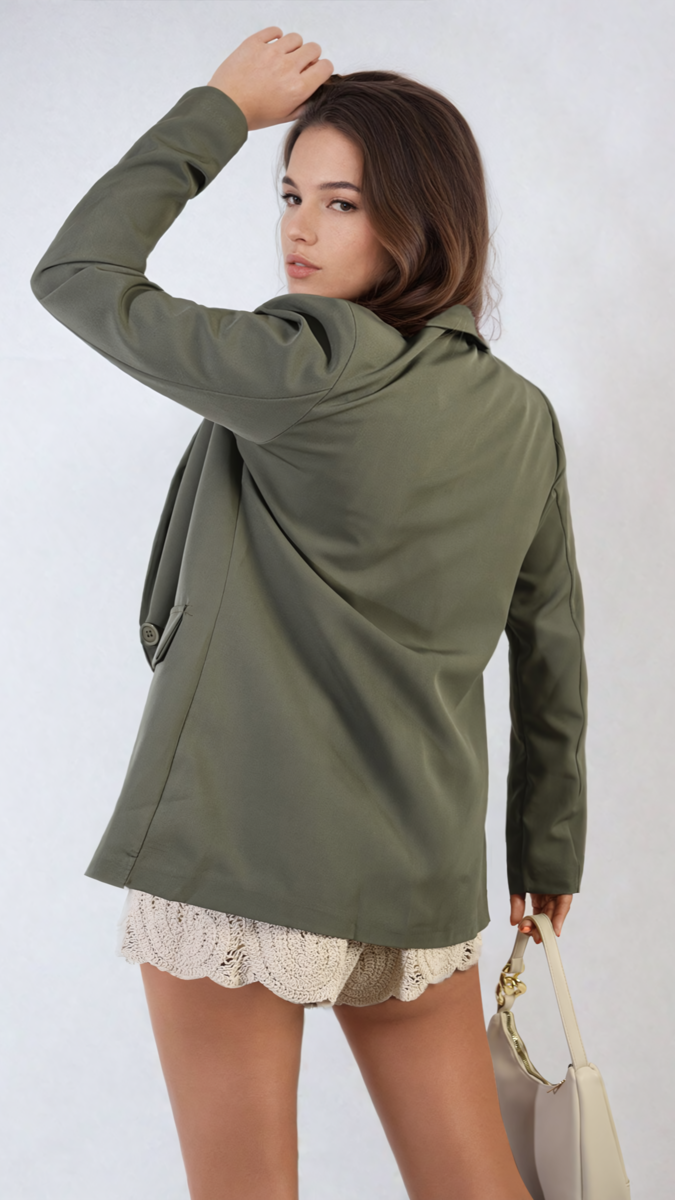 She Wears Glory™ Open Front Oversized Casual Blazer