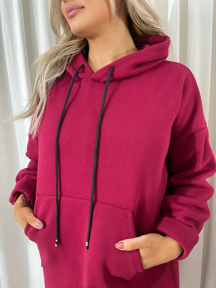 She Wears Glory™ Kangaroo Pocket Long Loose Hoodie