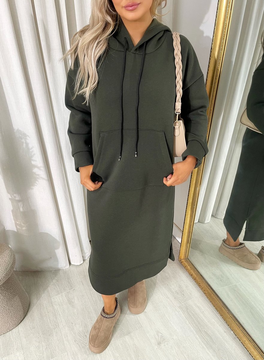She Wears Glory™ Kangaroo Pocket Long Loose Hoodie