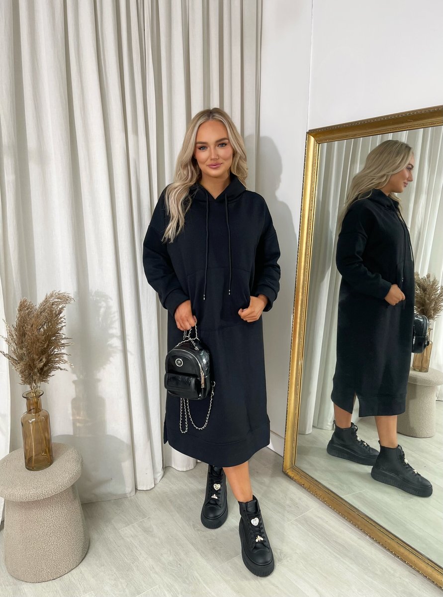 She Wears Glory™ Kangaroo Pocket Long Loose Hoodie