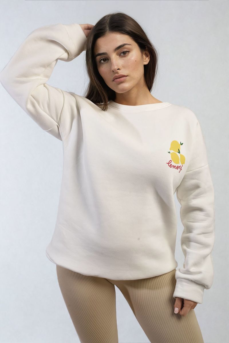 She Wears Glory™ Lemon Graphic Long Sleeve Knitted Jumper