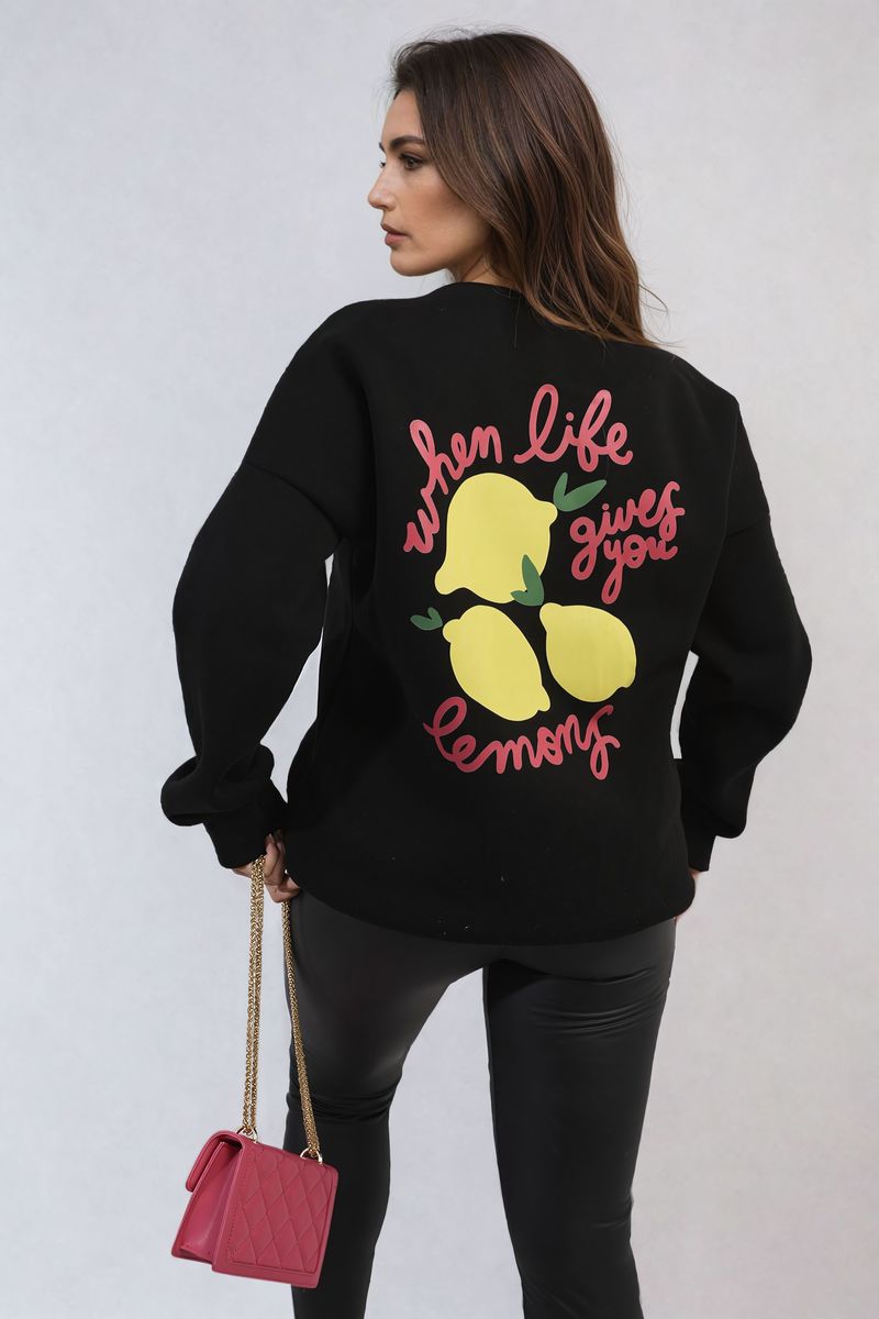 She Wears Glory™ Lemon Graphic Long Sleeve Knitted Jumper