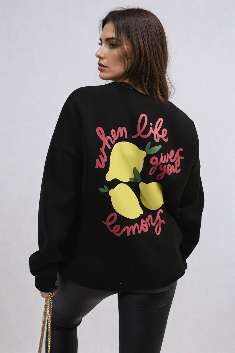 She Wears Glory™ Lemon Graphic Long Sleeve Knitted Jumper