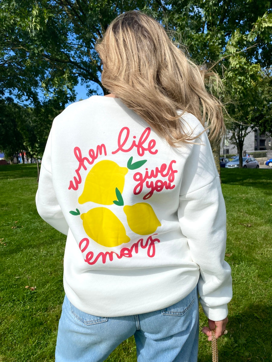 She Wears Glory™ Lemon Graphic Long Sleeve Knitted Jumper