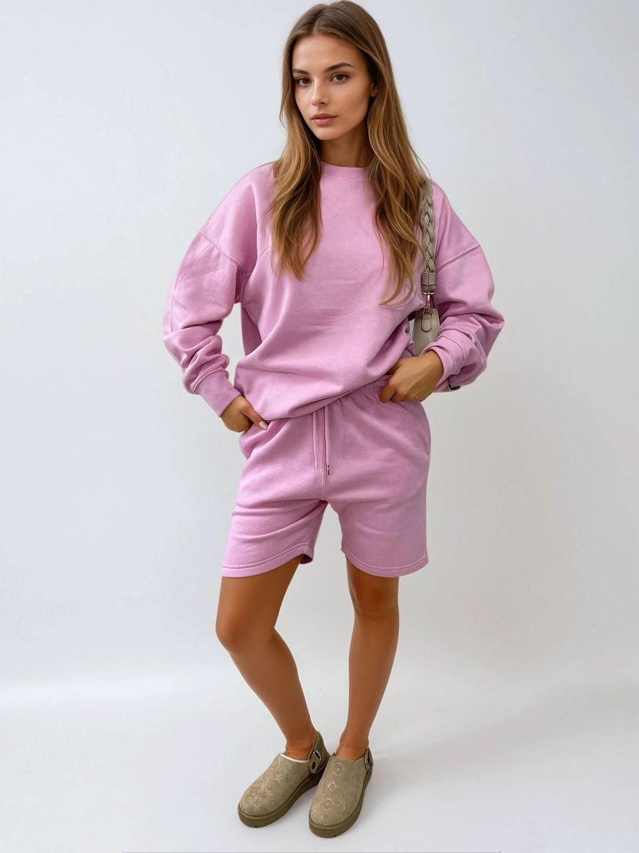 Do What Makes You Happy Print Oversized Sweatshirt and Shorts Co-ord Set - She Wears Glory Beverly Hills