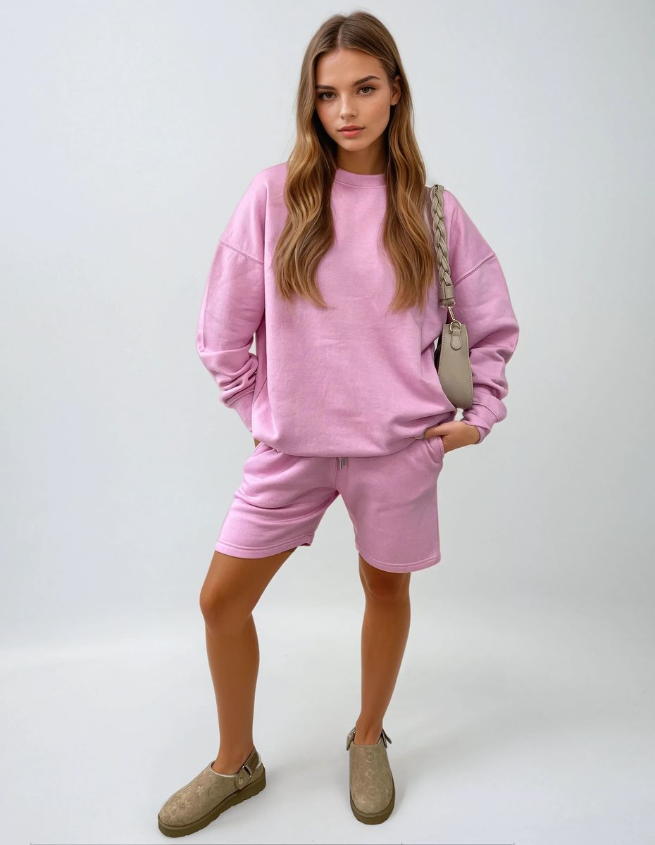Do What Makes You Happy Print Oversized Sweatshirt and Shorts Co-ord Set - She Wears Glory Beverly Hills