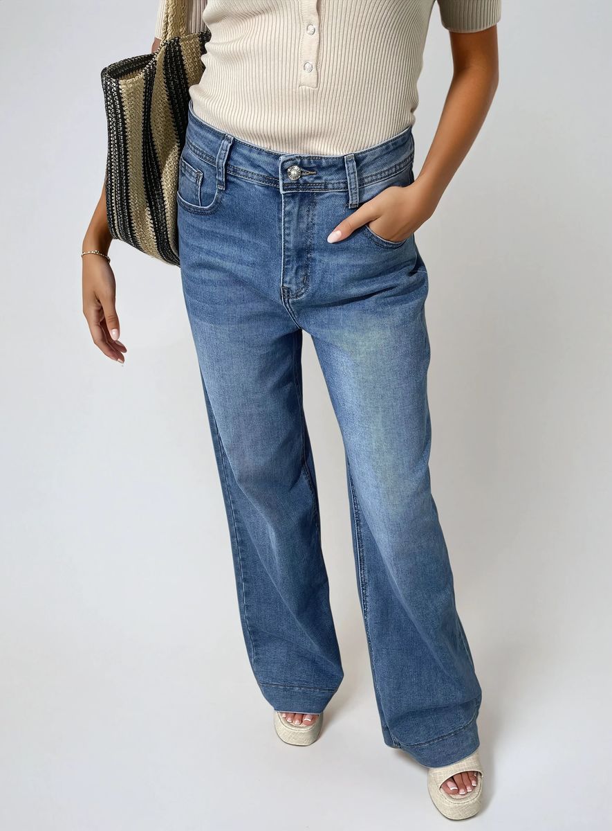 High Waisted Wide Leg Jeans - She Wears Glory Beverly Hills
