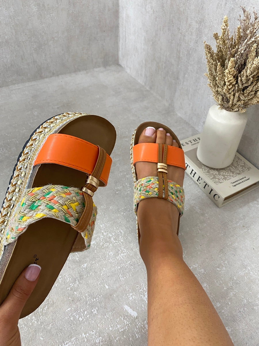 She Wears Glory™ Strappy Slip On Platform Sandals