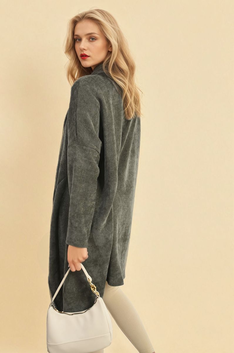 She Wears Glory™ Open Front Long Back Knitted Cardigan