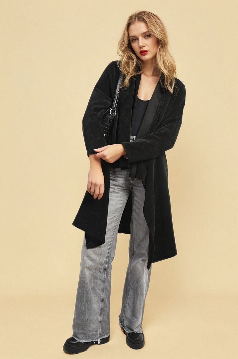 She Wears Glory™ Open Front Long Back Knitted Cardigan