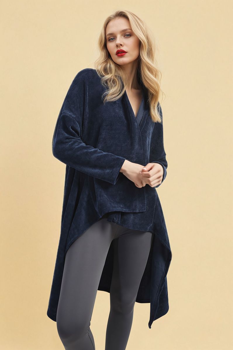 She Wears Glory™ Open Front Long Back Knitted Cardigan