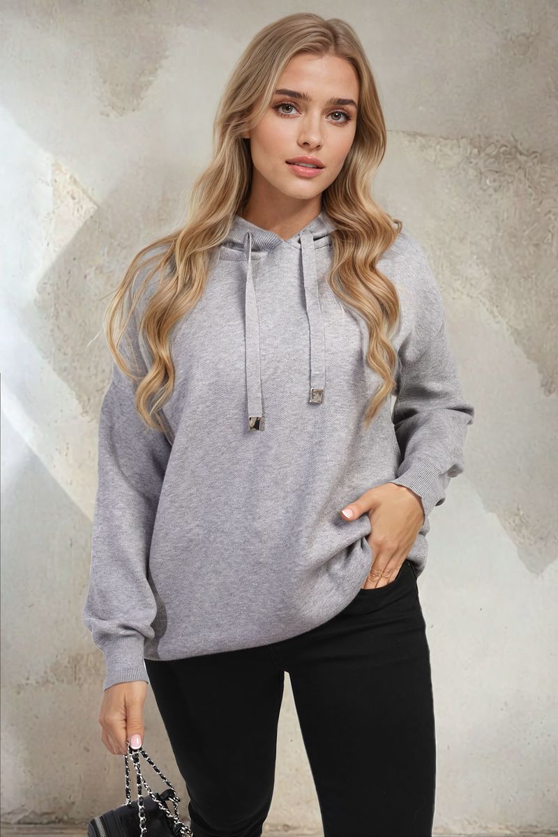 She Wears Glory™ Back Heart Print Knitted Hoodie