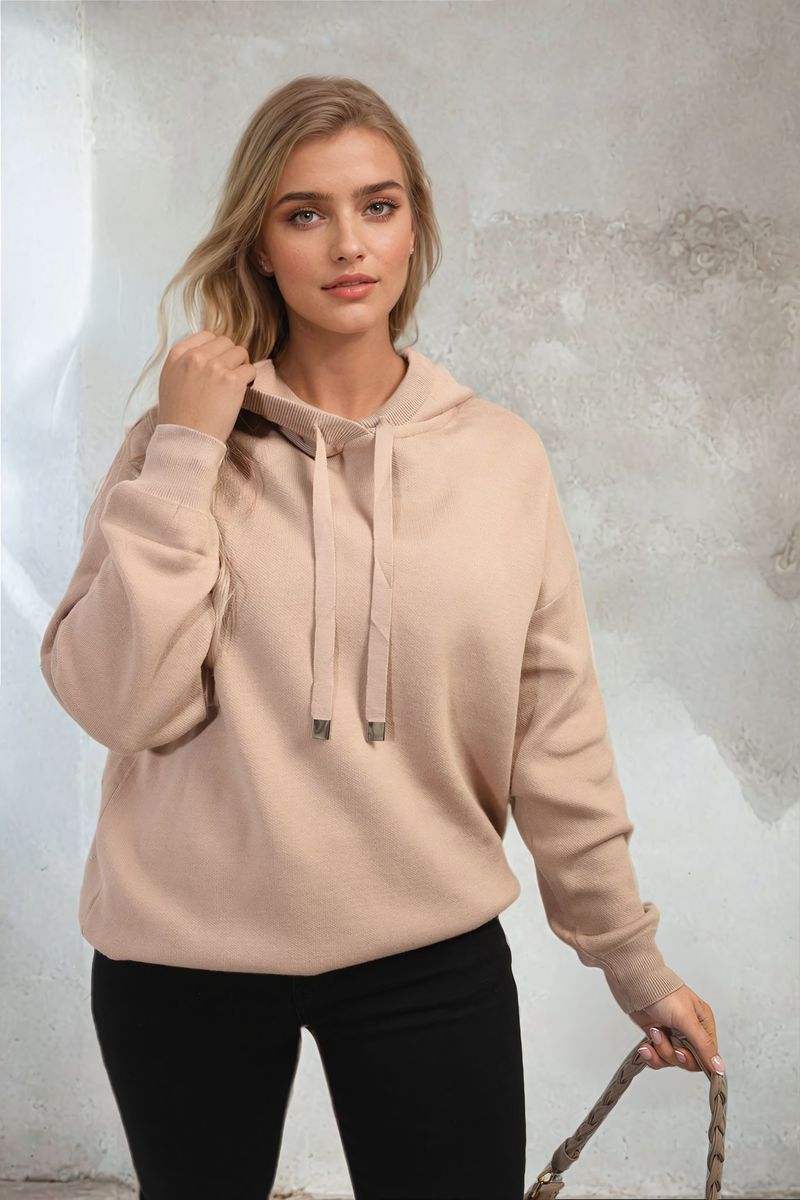 She Wears Glory™ Back Heart Print Knitted Hoodie