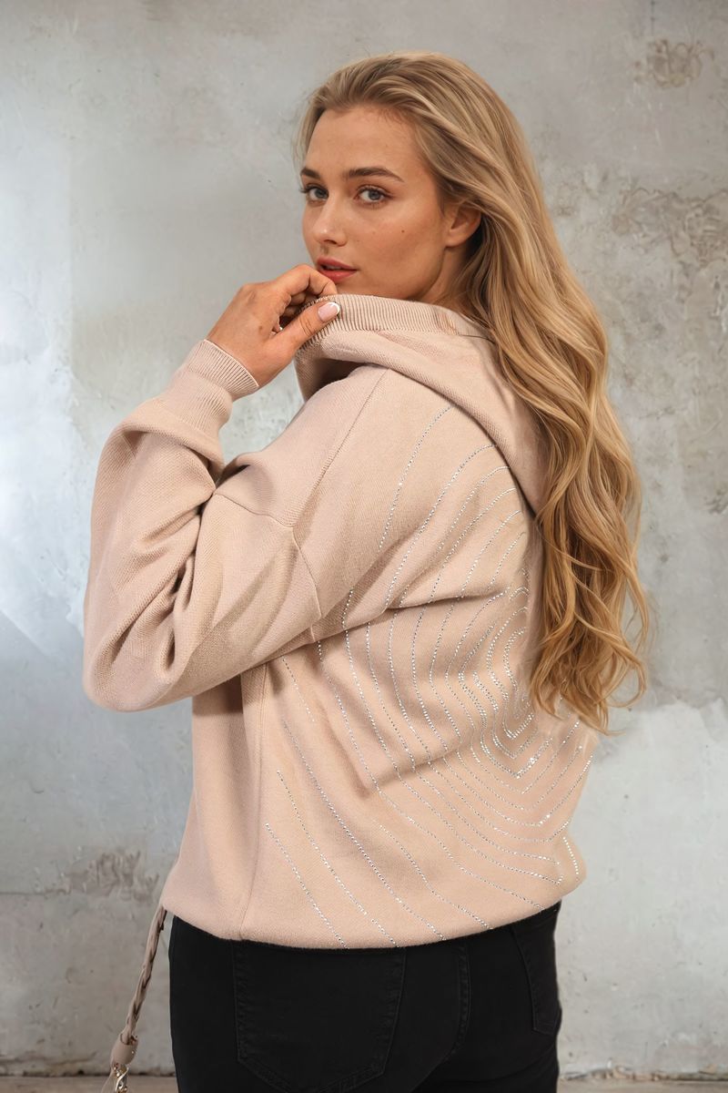 She Wears Glory™ Back Heart Print Knitted Hoodie
