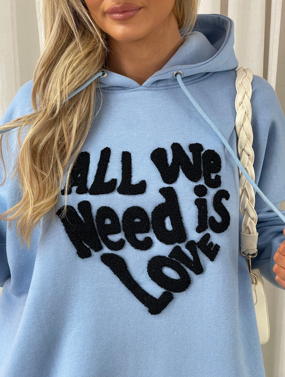 All We Need Is Love Oversized Hoodie - She Wears Glory Beverly Hills