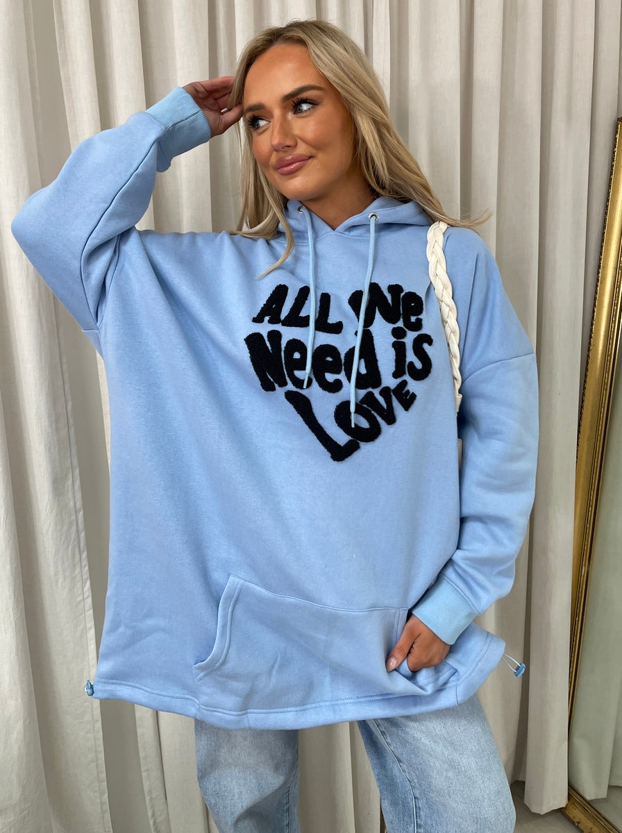 All We Need Is Love Oversized Hoodie - She Wears Glory Beverly Hills