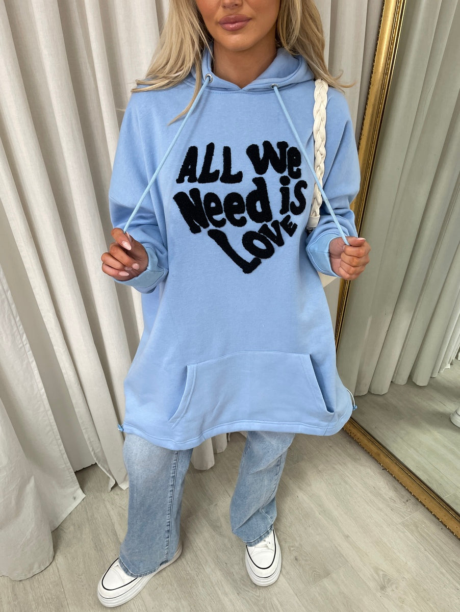 All We Need Is Love Oversized Hoodie - She Wears Glory Beverly Hills
