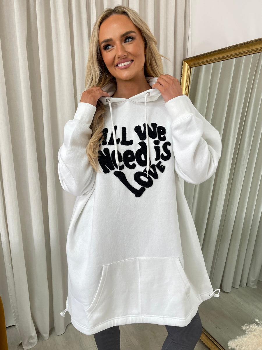 All We Need Is Love Oversized Hoodie - She Wears Glory Beverly Hills