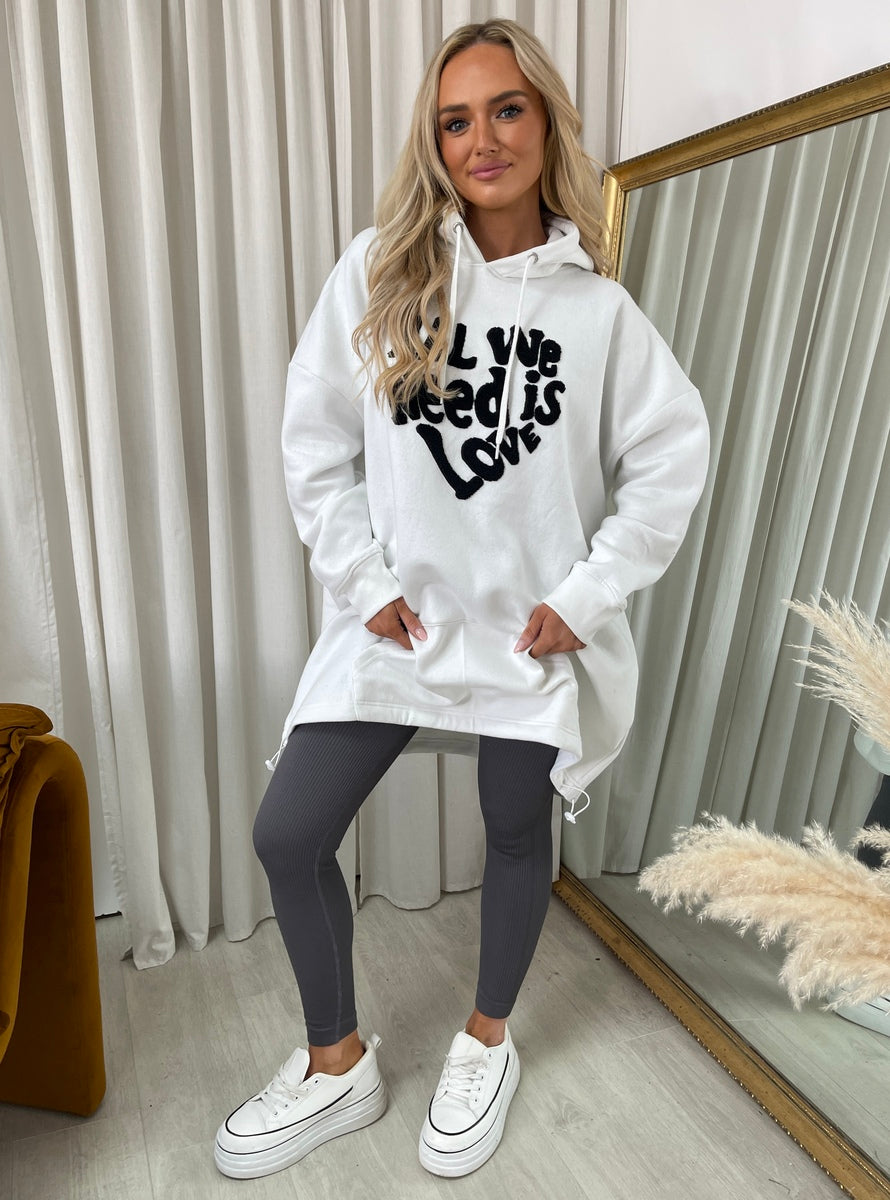All We Need Is Love Oversized Hoodie - She Wears Glory Beverly Hills