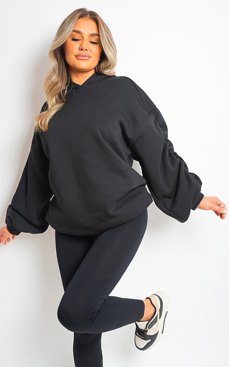 She Wears Glory™ Fall Winter Oversized Ruched Sleeves Hoodie