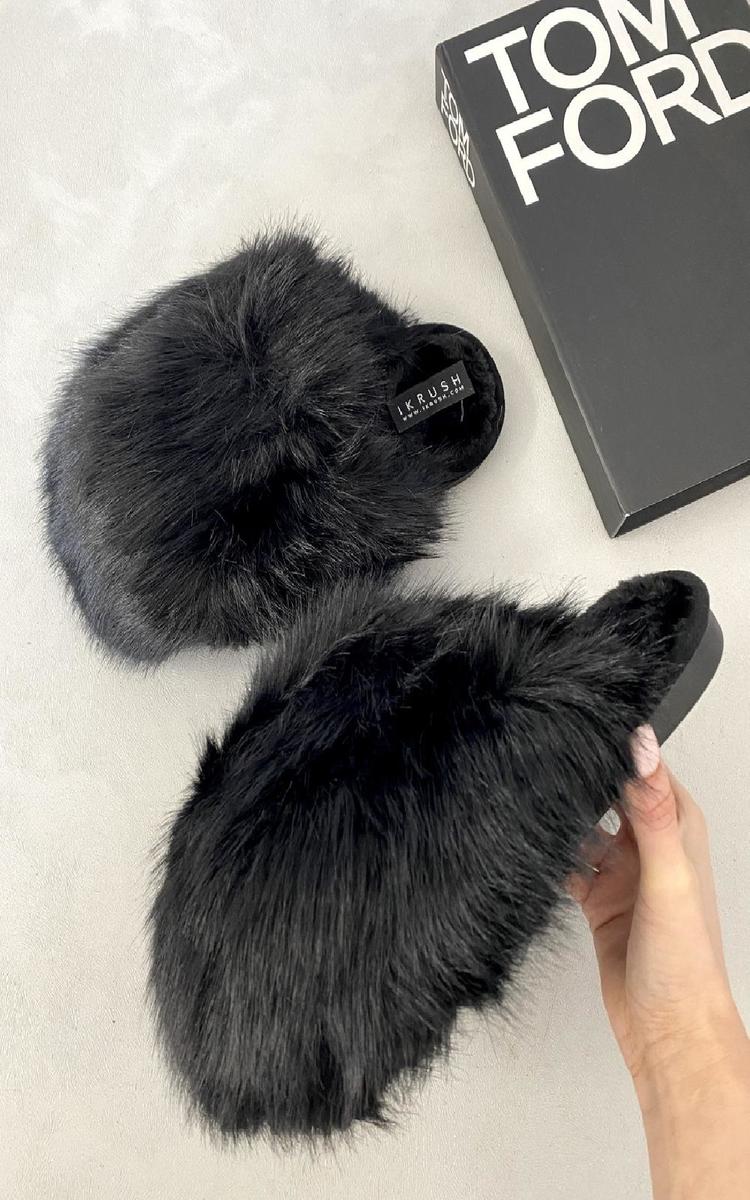 Fluffy Faux Fur Slippers - She Wears Glory Beverly Hills
