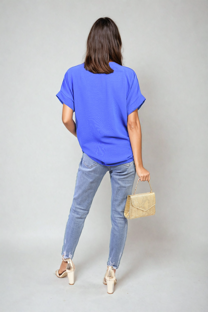 She Wears Glory™ V-Neck Twist Front Top
