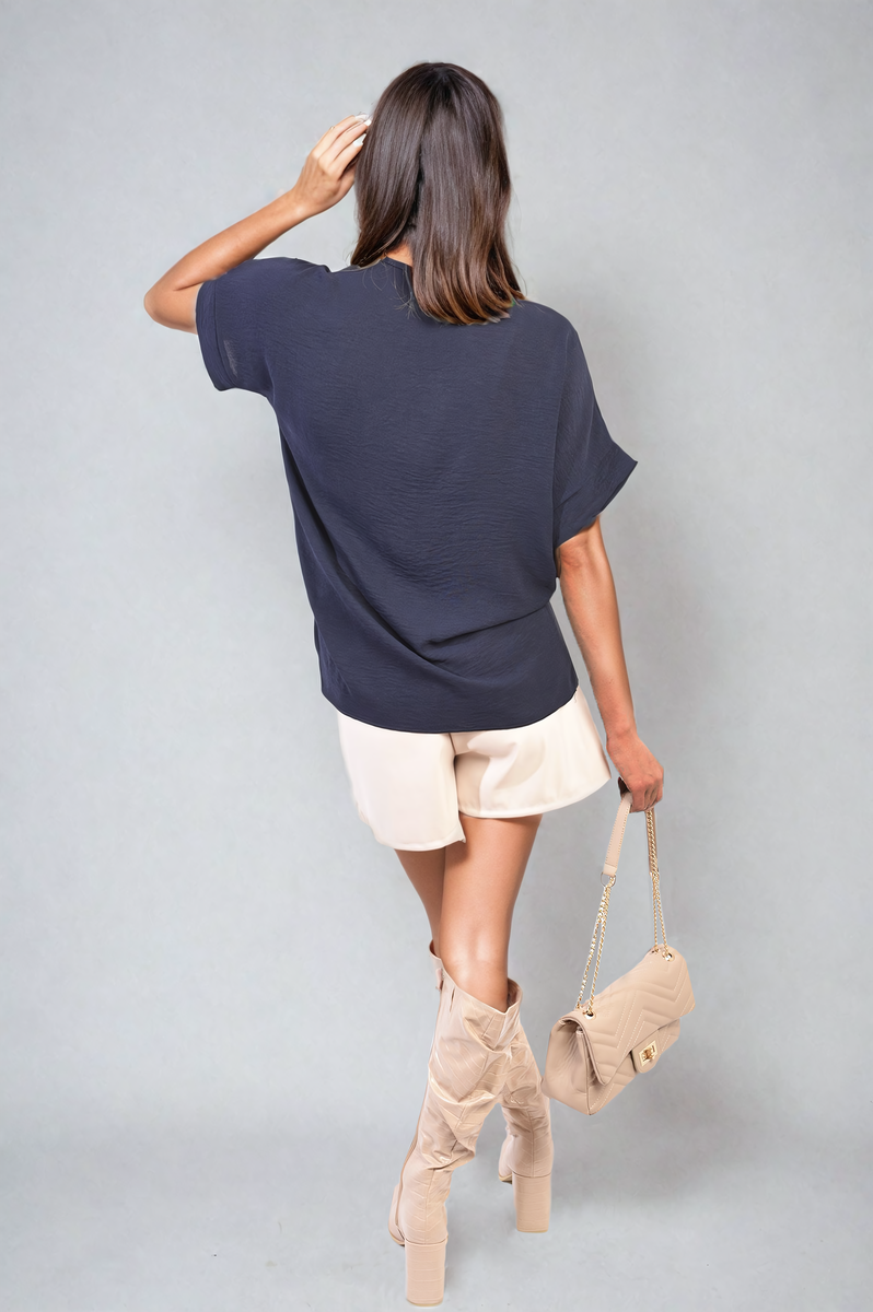 She Wears Glory™ V-Neck Twist Front Top