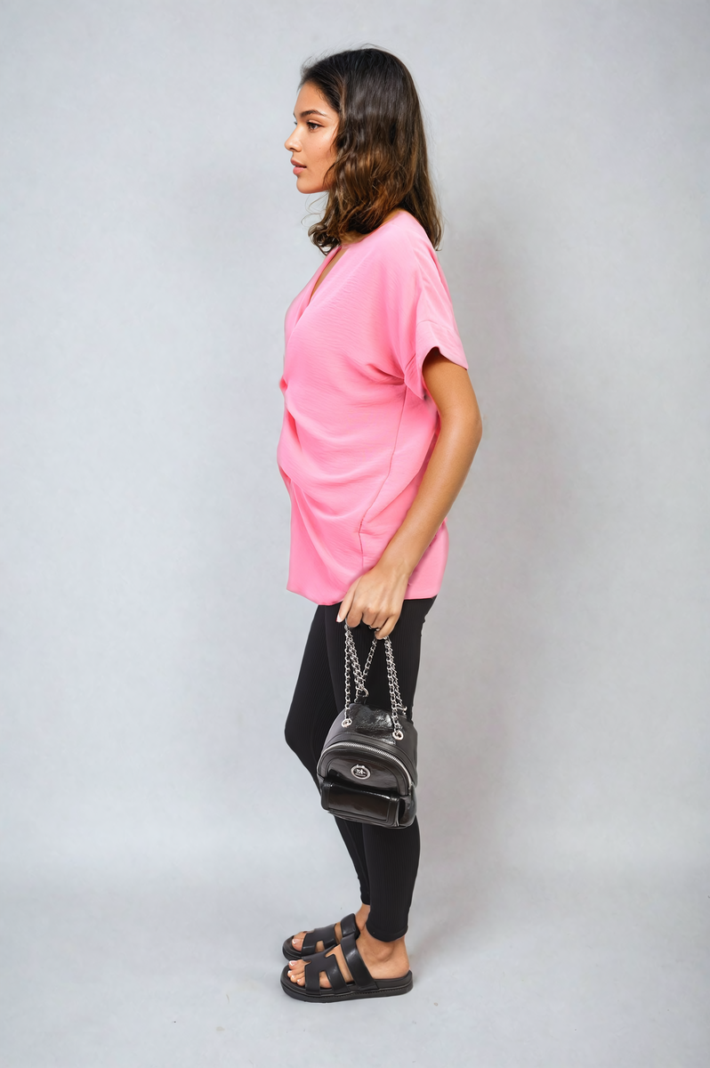 She Wears Glory™ V-Neck Twist Front Top