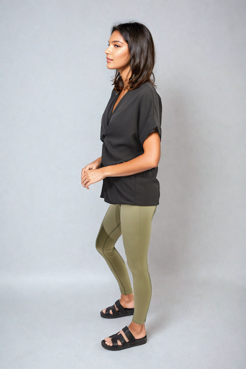 She Wears Glory™ V-Neck Twist Front Top