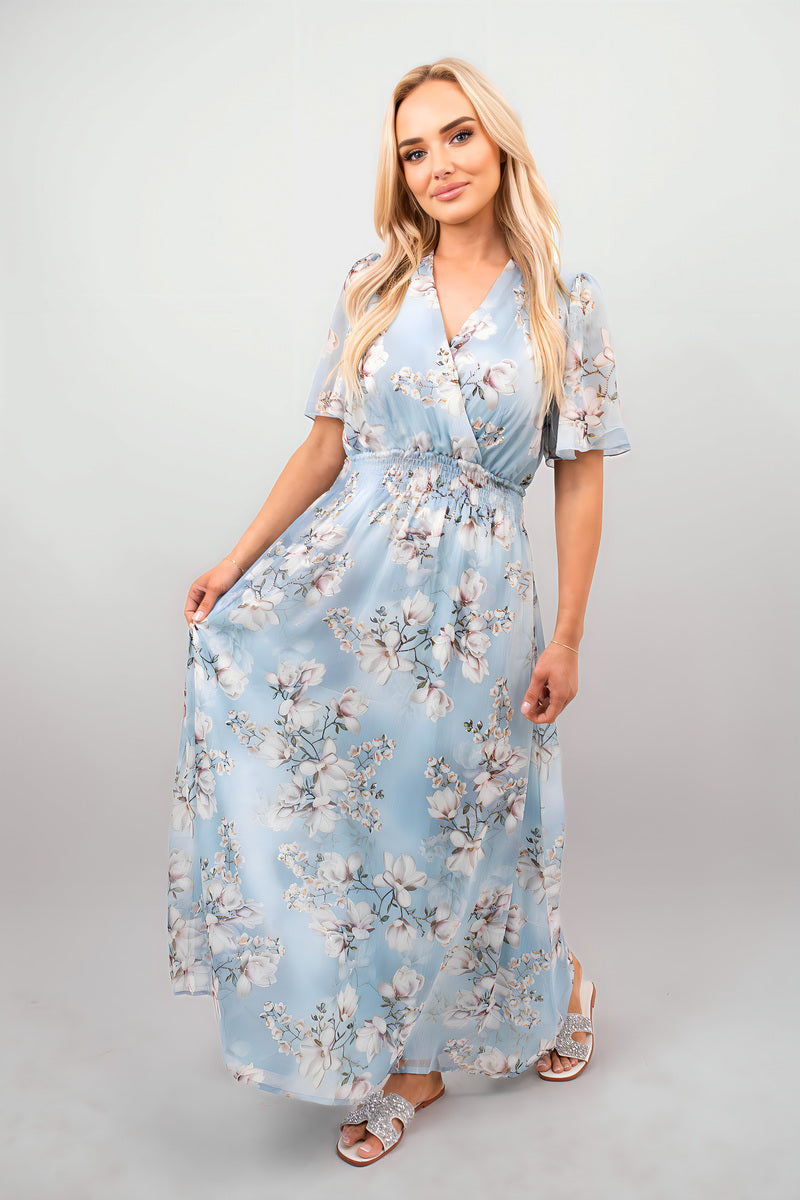 Floral Wrap Maxi Dress - She Wears Glory Beverly Hills