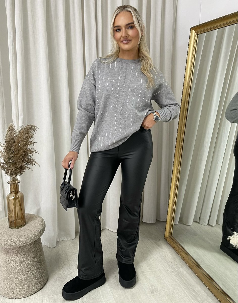 Diamante Stripe Knitted Jumper - She Wears Glory Beverly Hills