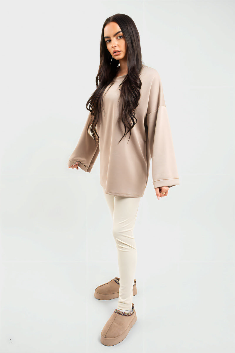 Oversized Long Sleeve Sweatshirt Top - She Wears Glory Beverly Hills