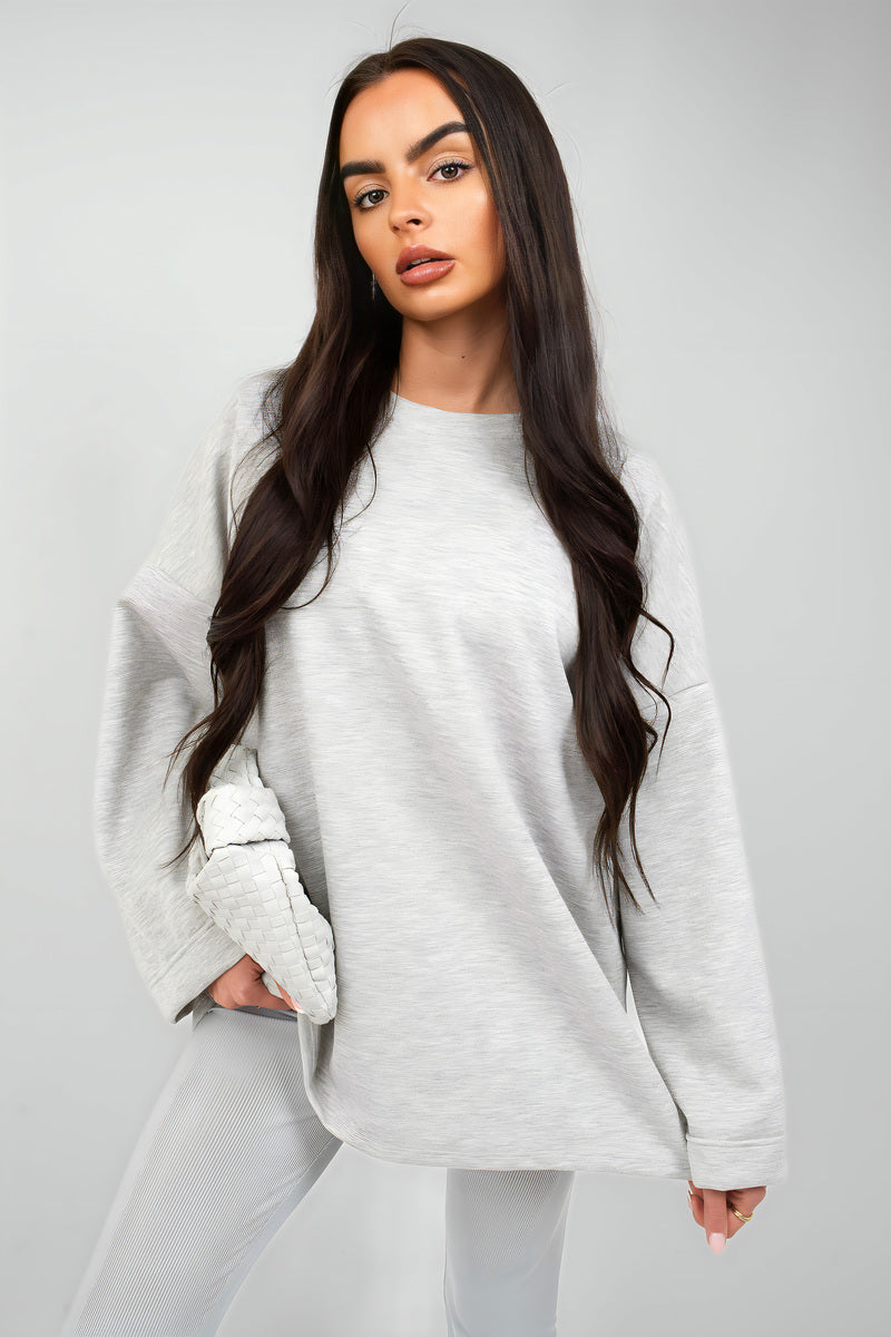 Oversized Long Sleeve Sweatshirt Top - She Wears Glory Beverly Hills