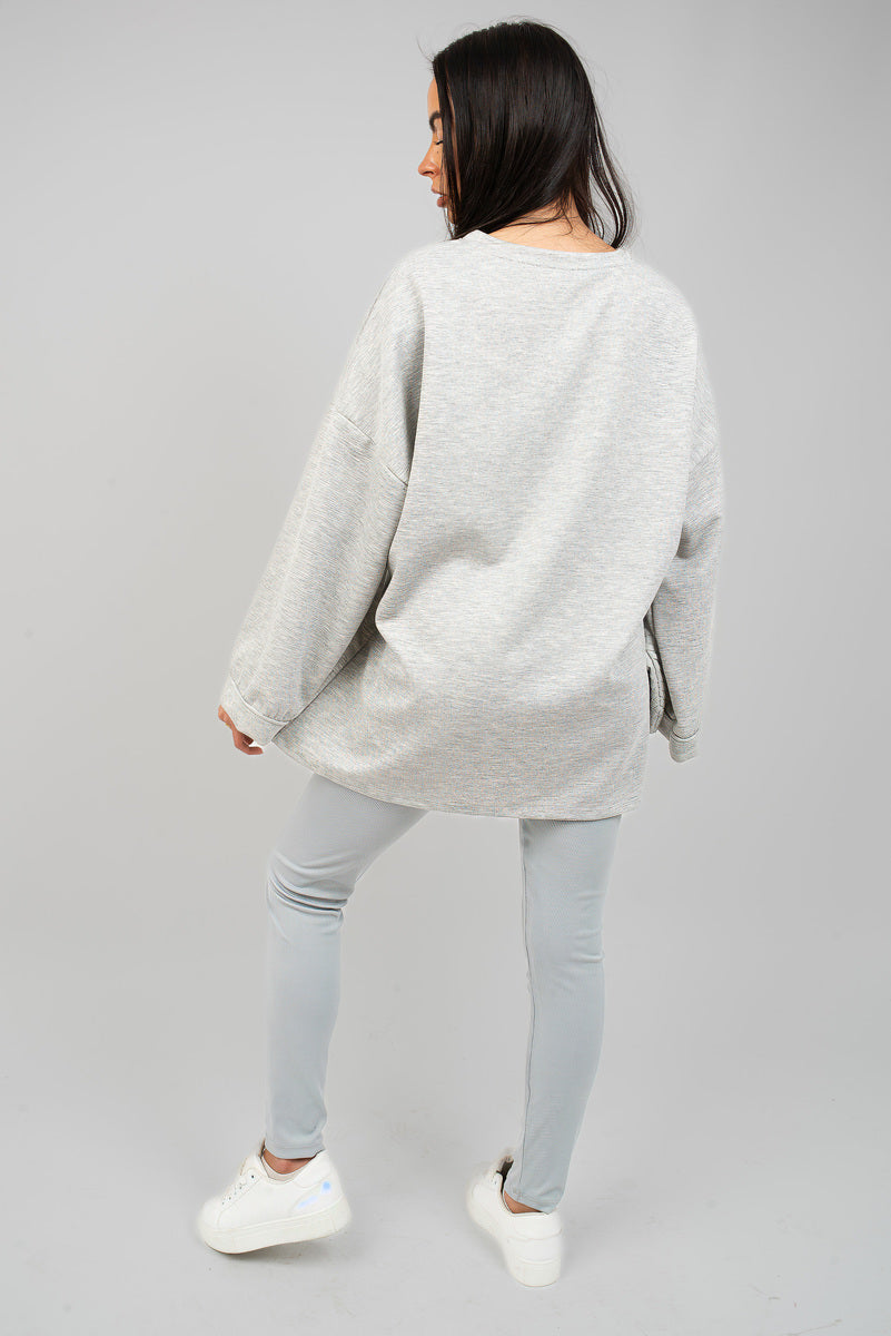 Oversized Long Sleeve Sweatshirt Top - She Wears Glory Beverly Hills