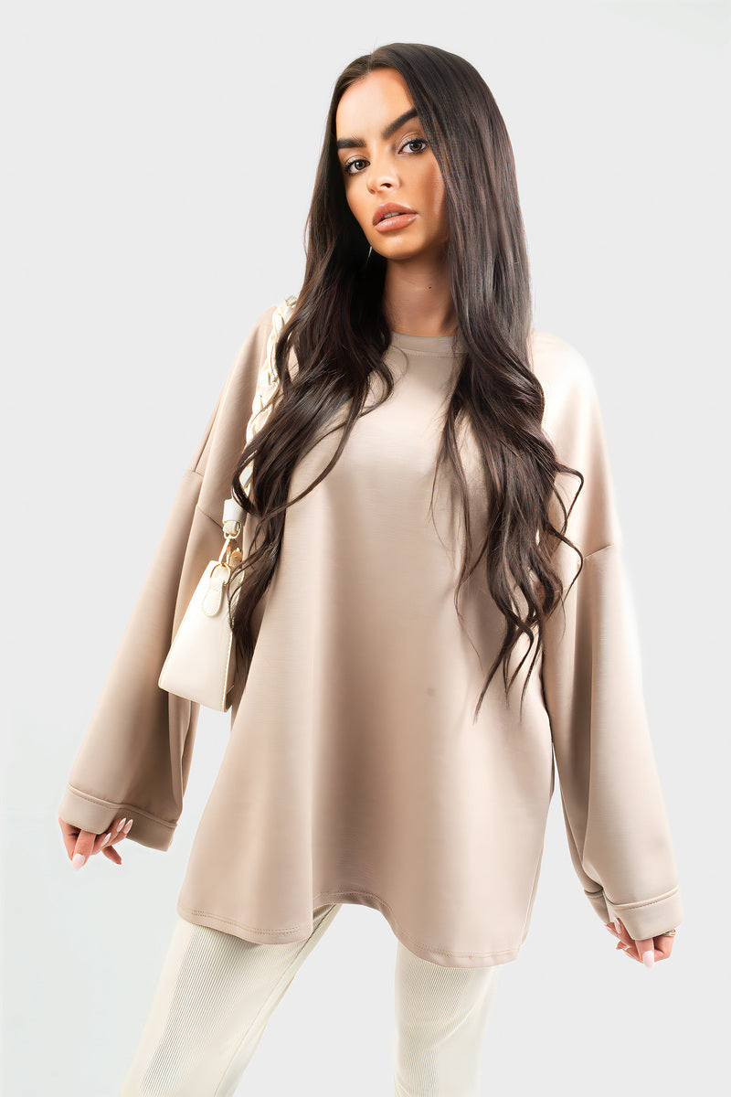 Oversized Long Sleeve Sweatshirt Top - She Wears Glory Beverly Hills