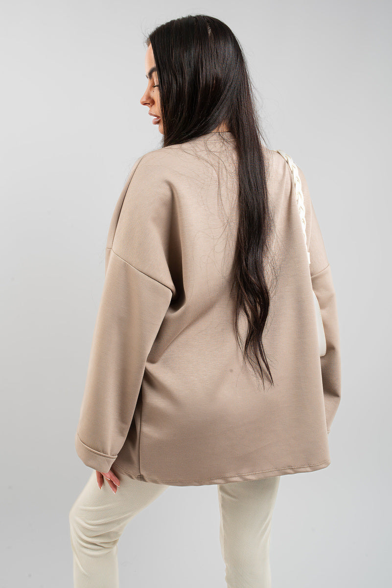 Oversized Long Sleeve Sweatshirt Top - She Wears Glory Beverly Hills