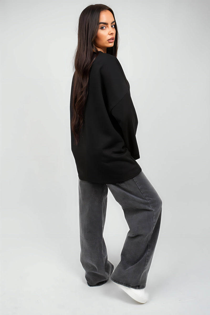 Oversized Long Sleeve Sweatshirt Top - She Wears Glory Beverly Hills