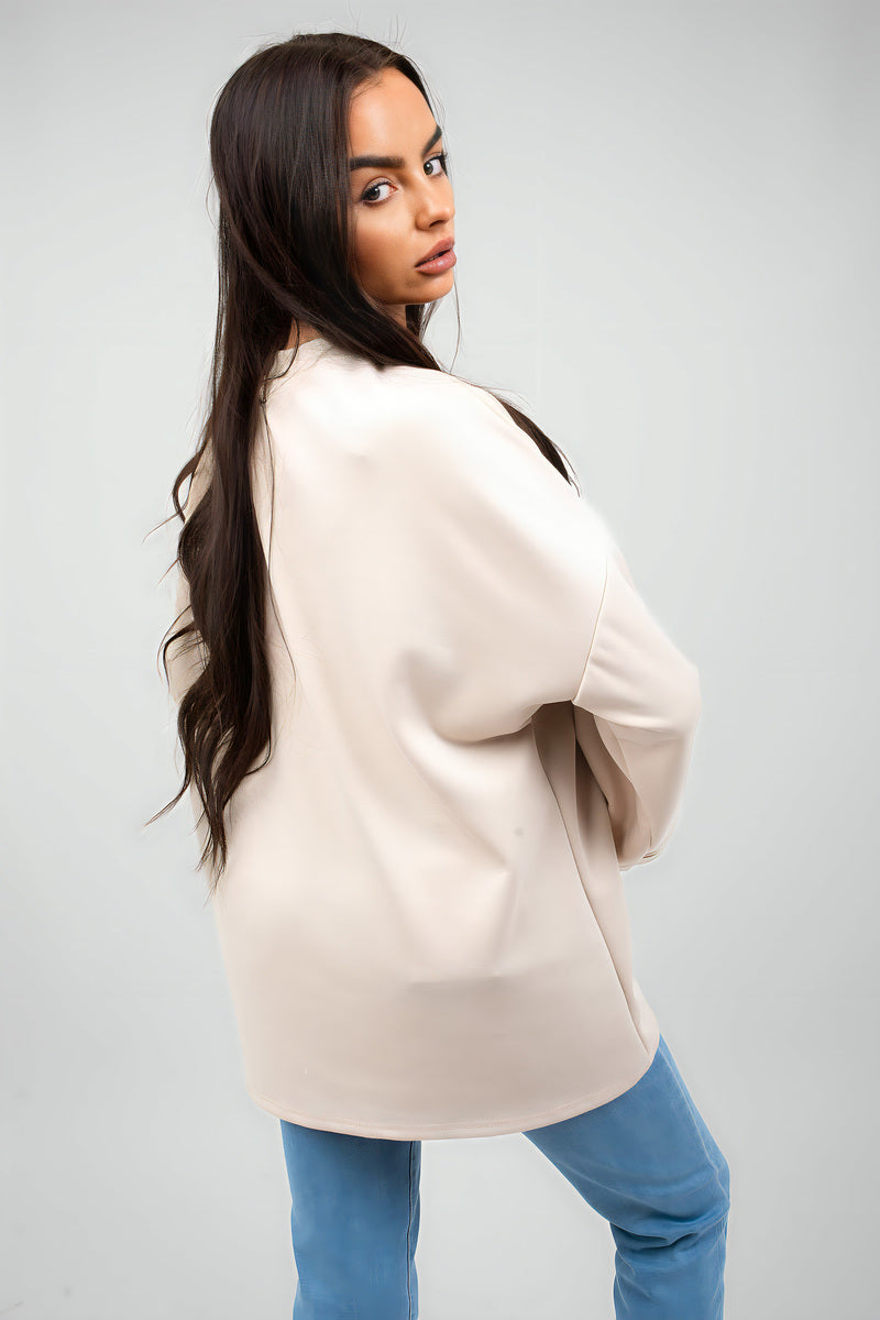 Oversized Long Sleeve Sweatshirt Top - She Wears Glory Beverly Hills
